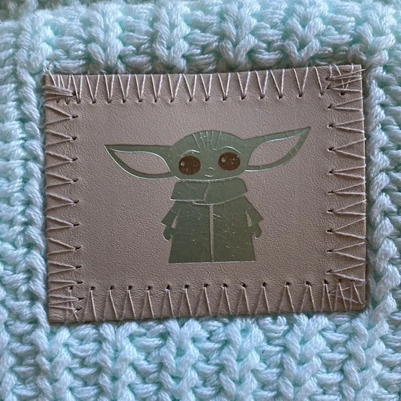 Love Your Melon Baby Yoda Seafoam Adult Beanie. - Picture 3 of 5